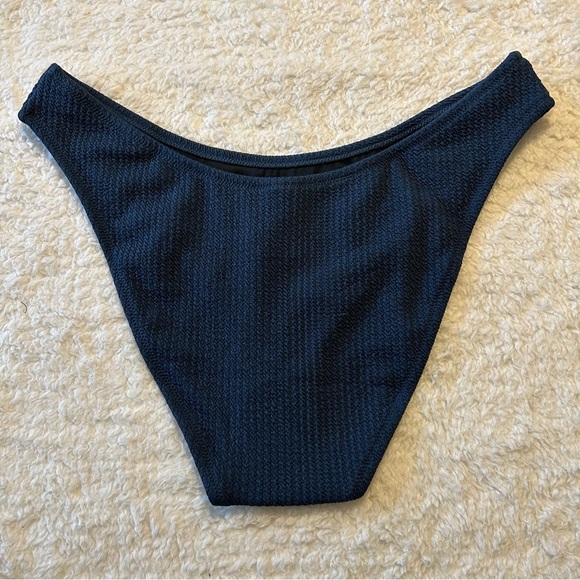 J. Crew Swim Textured High Cut Bikini Bottom Navy Size XL NWT - Picture 5 of 6